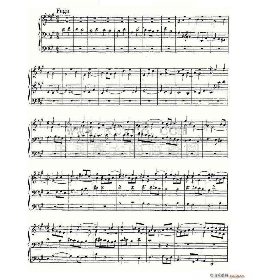 Prelude and Fugue in A Major BWV 536 ���L(f��ng)���V(ʮ�ּ�����)3