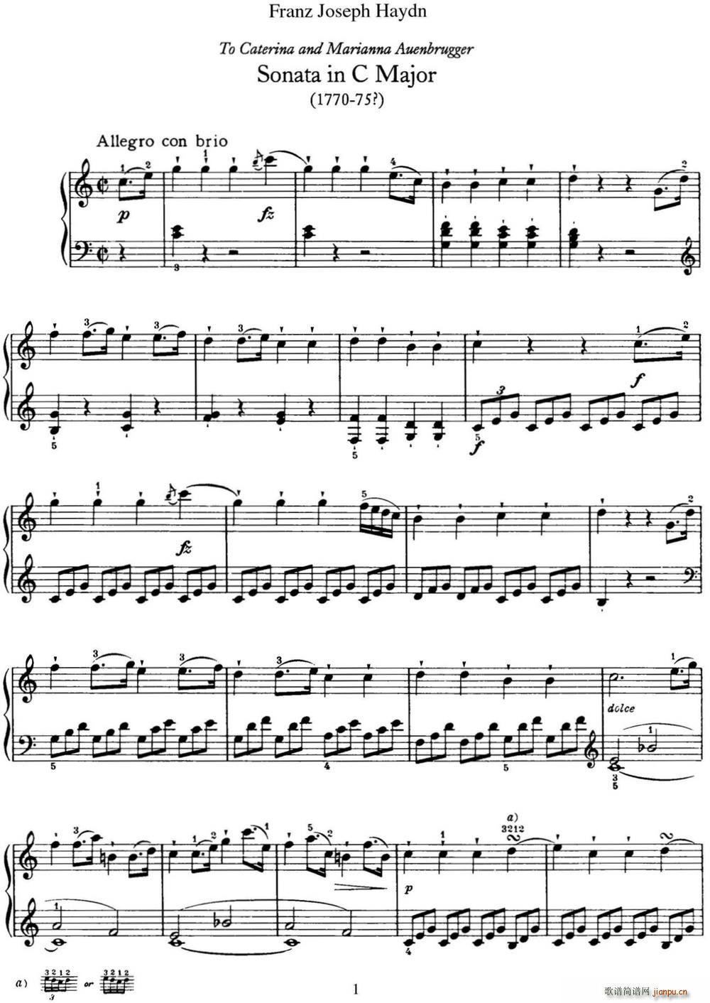 ���D ������Q�� Hob XVI 35 in C major(����V)1