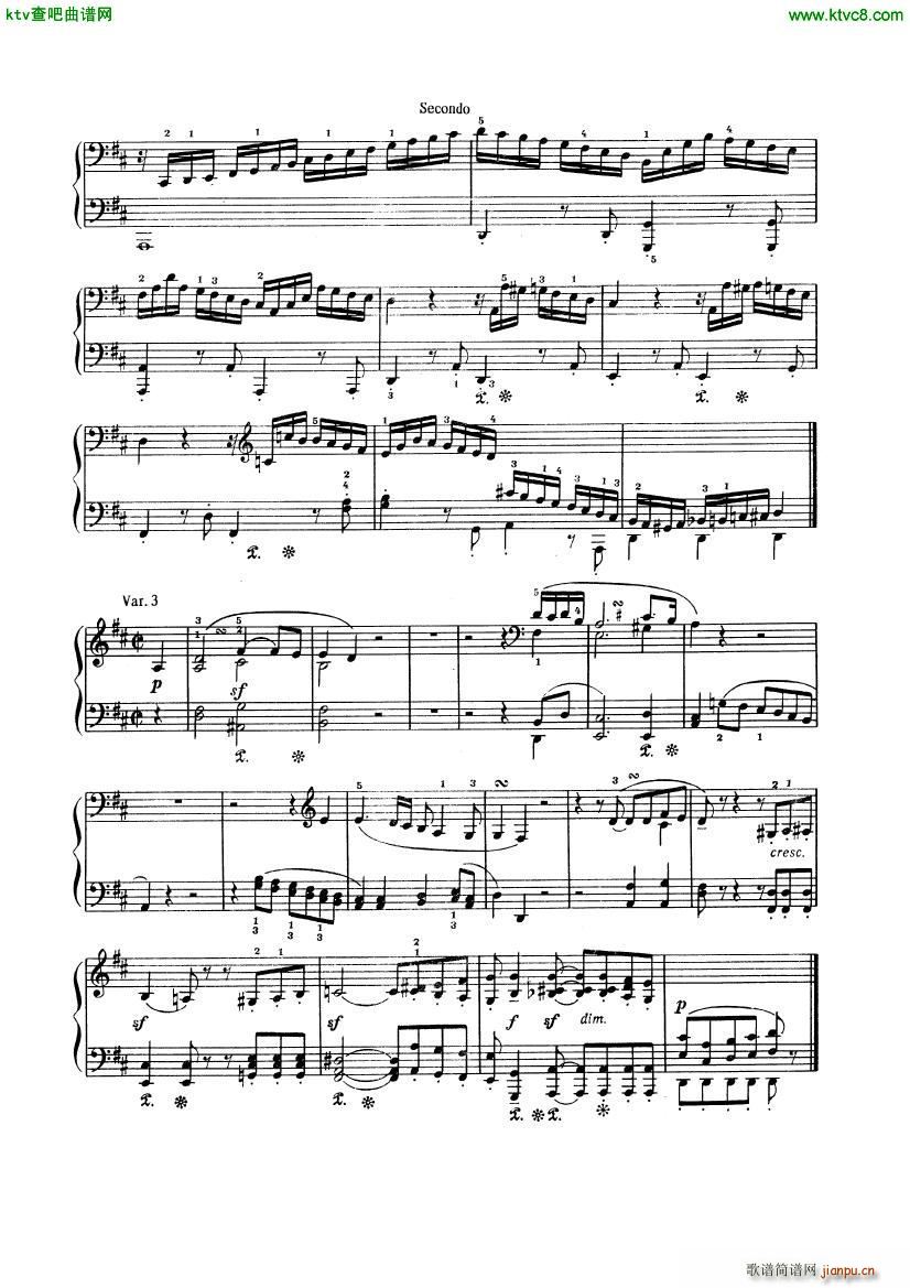 Beethoven op 74 Six Variations 4 hands(����V)5