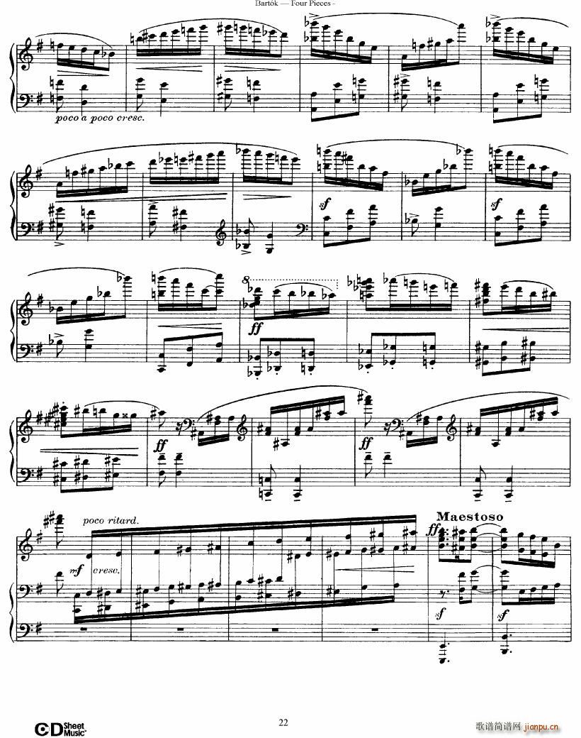 Bartok DD 71 Four Piano Pieces(����V)22