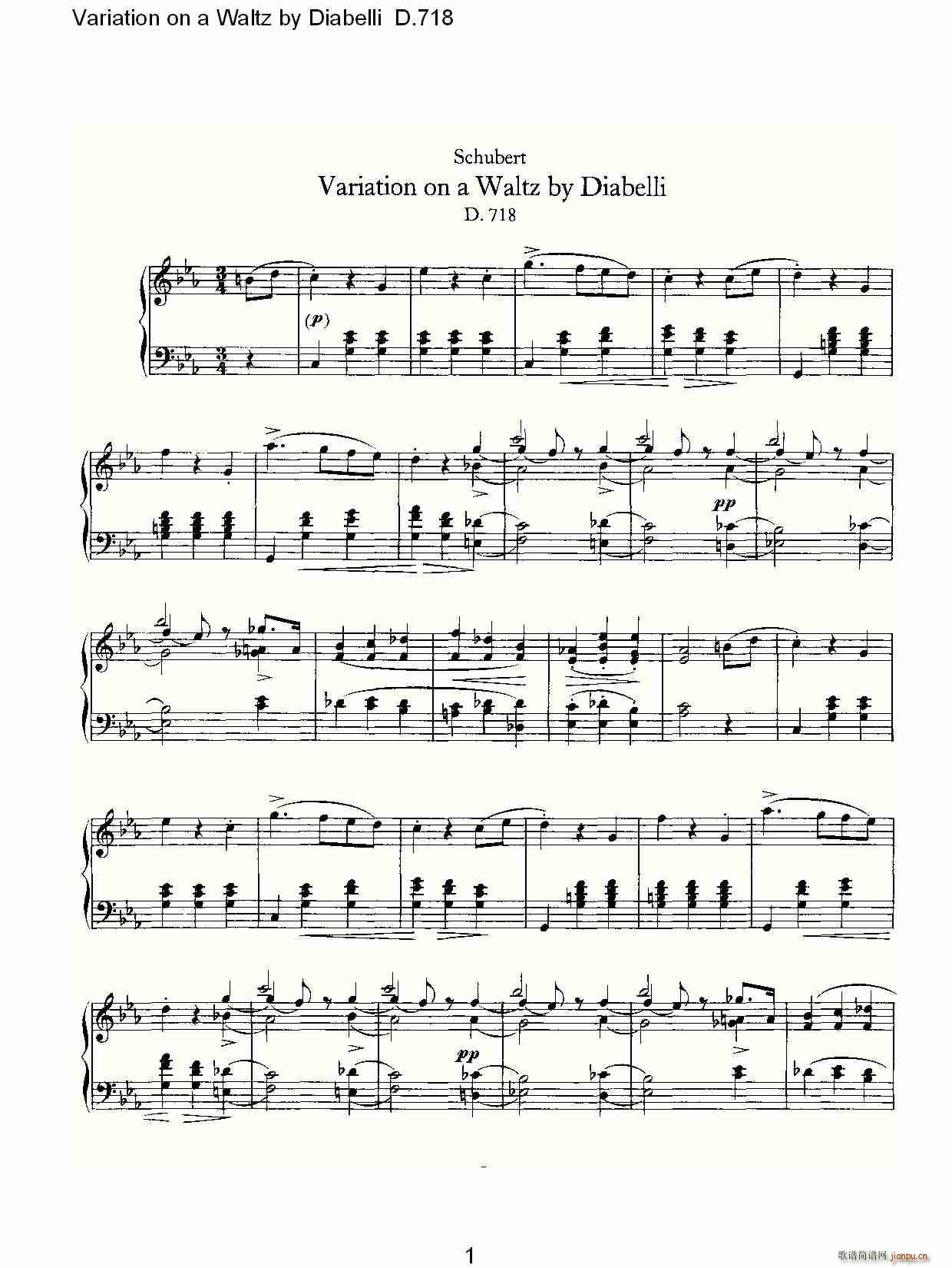 Variation on a Waltz by Diabelli D.718(ʮ�ּ�����)1