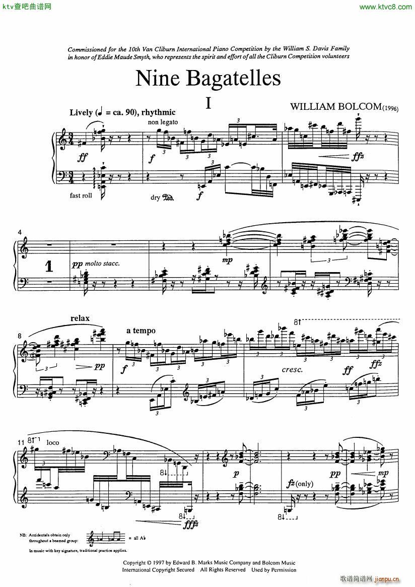 Bolcom 9 Bagatelles(����V)3