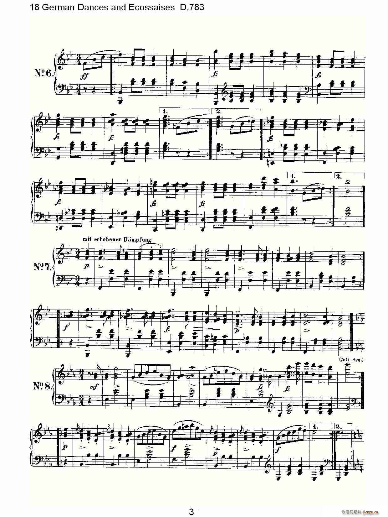18 German Dances and Ecossaises D.783(ʮ�ּ�����)3