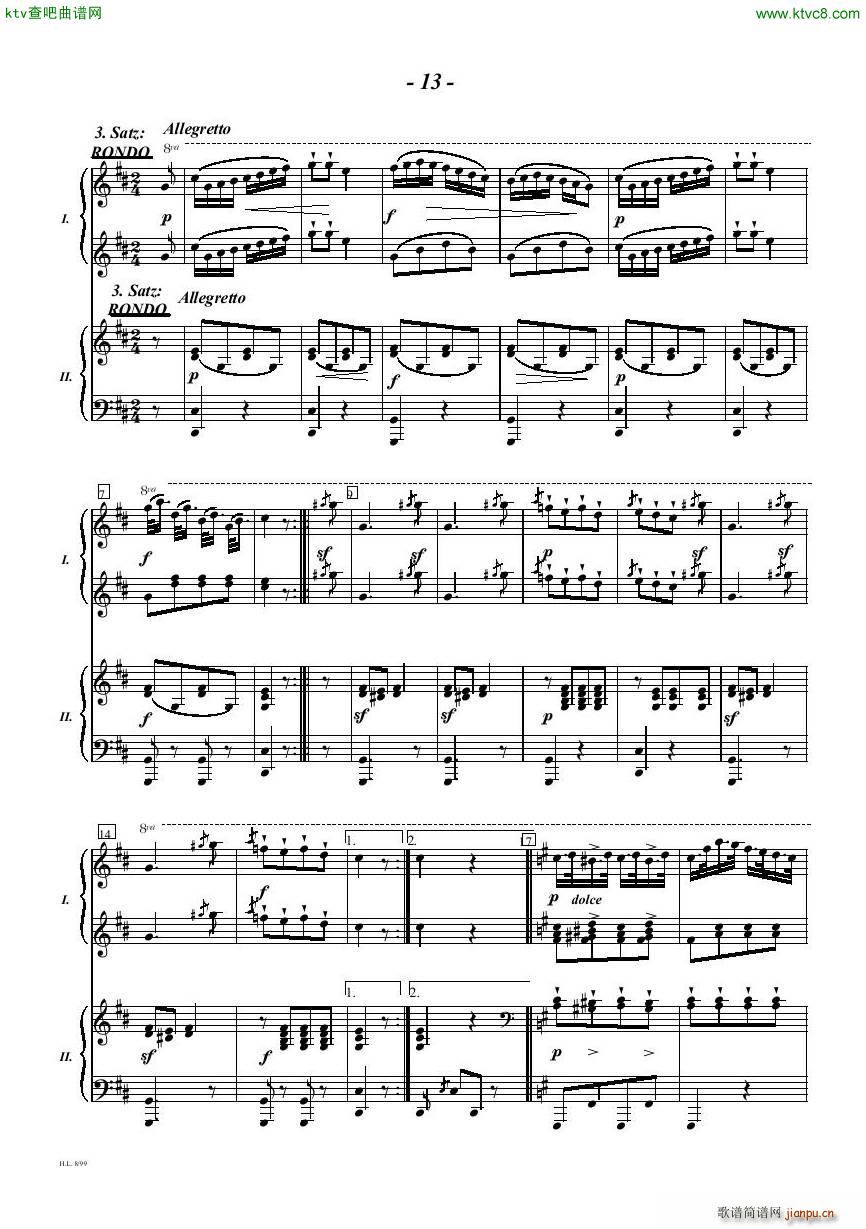 Diabelli Sonata Op33 For Two Pianos(����V)13