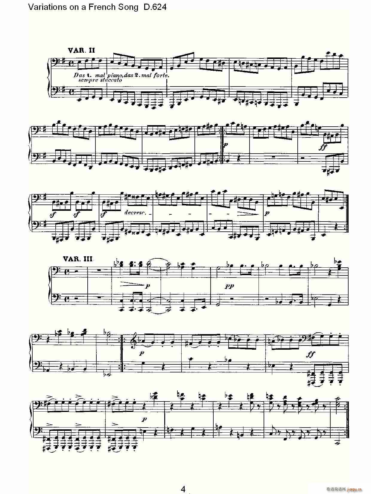 Variations on a French Song D.624(ʮ�ּ�����)3