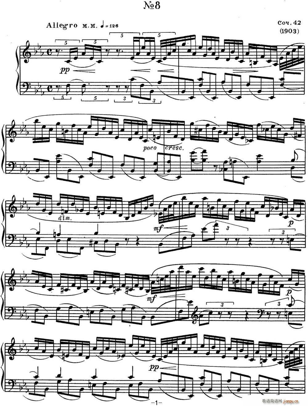 ˹����e ��پ����� Op 42 No 8 Alexander Scriabin Etudes(����V)1
