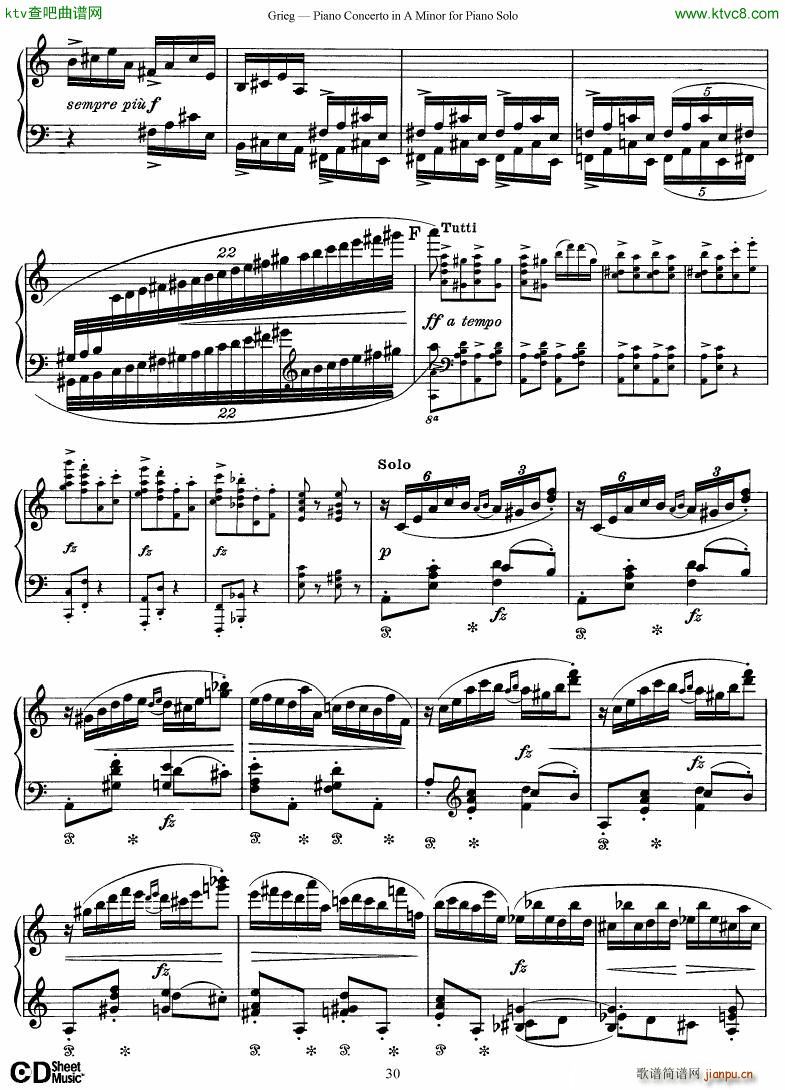Grieg Piano Concerto solo arr 2 byGrieg(����V)30