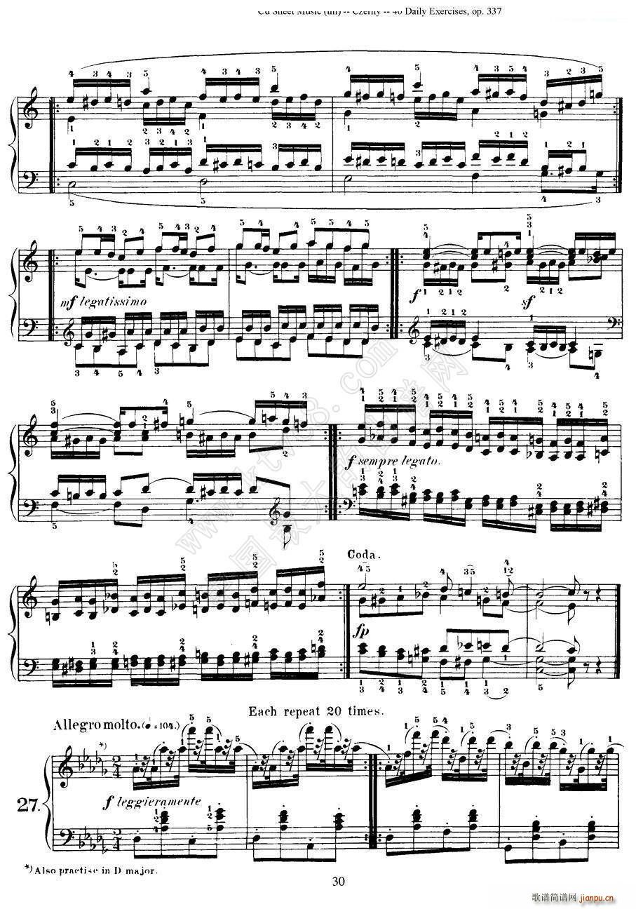 Czerny 40 Daily Exerci Op 337 25 30 40���ճ�Ӗ����(����V)1