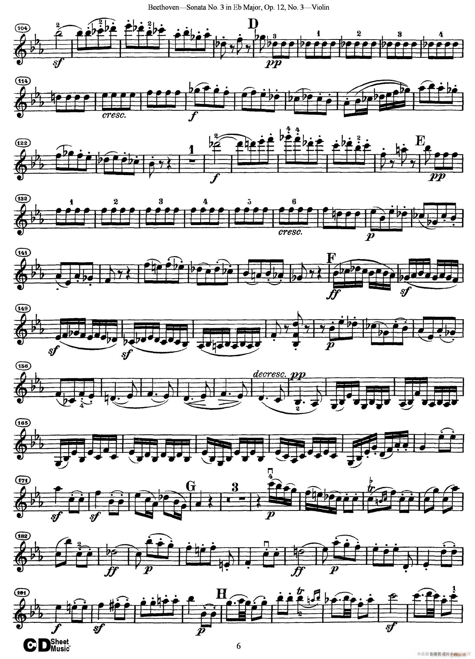 A���{�ڶ�С�������Q�� Sonata No 2 in A Major Op 12 No 2(С�����V)6