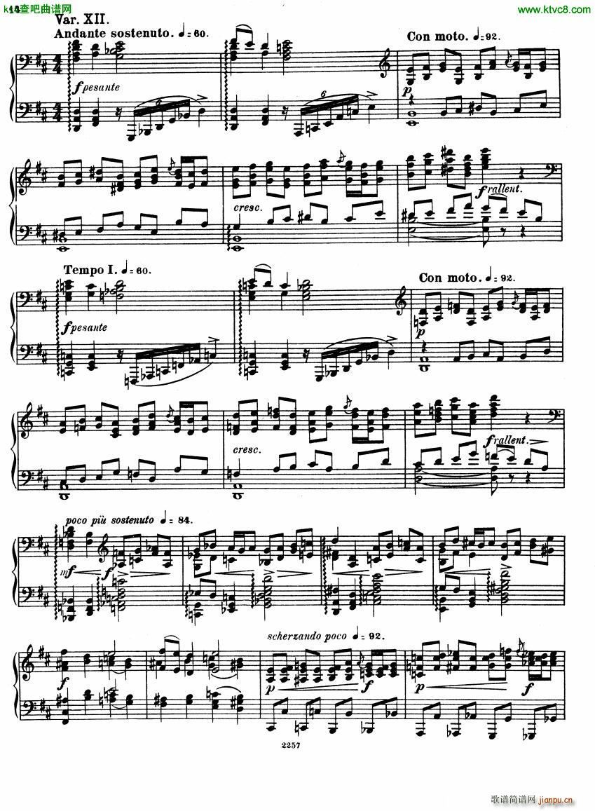 Glazunov Theme et Variations Op 72(����V)14