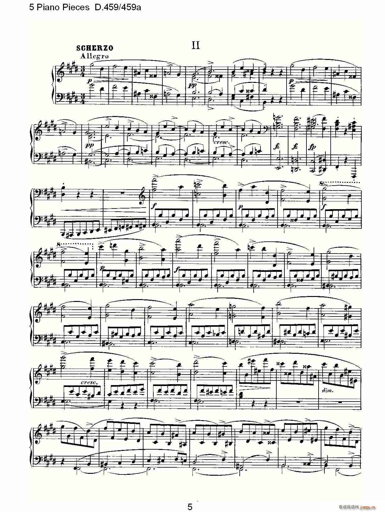 5 Piano Pieces D.459459a(����V)5