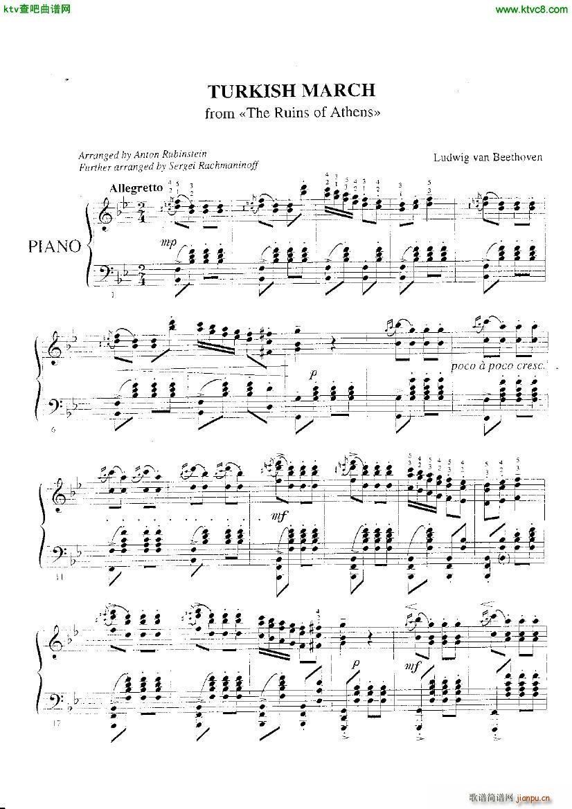 Beethoven Rubinstein Rachmaninov Turkish March(����V)1