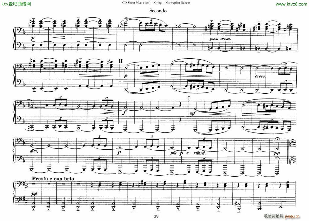 Grieg Norwegian Dance Op 35 1 4 Duet(����V)29