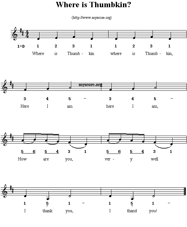 Where is Thumbkin?(ʮ�ּ�����)1