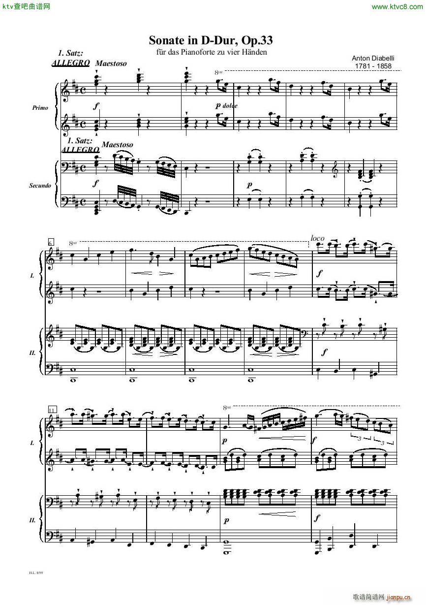 Diabelli Sonata Op33 For Two Pianos(����V)1