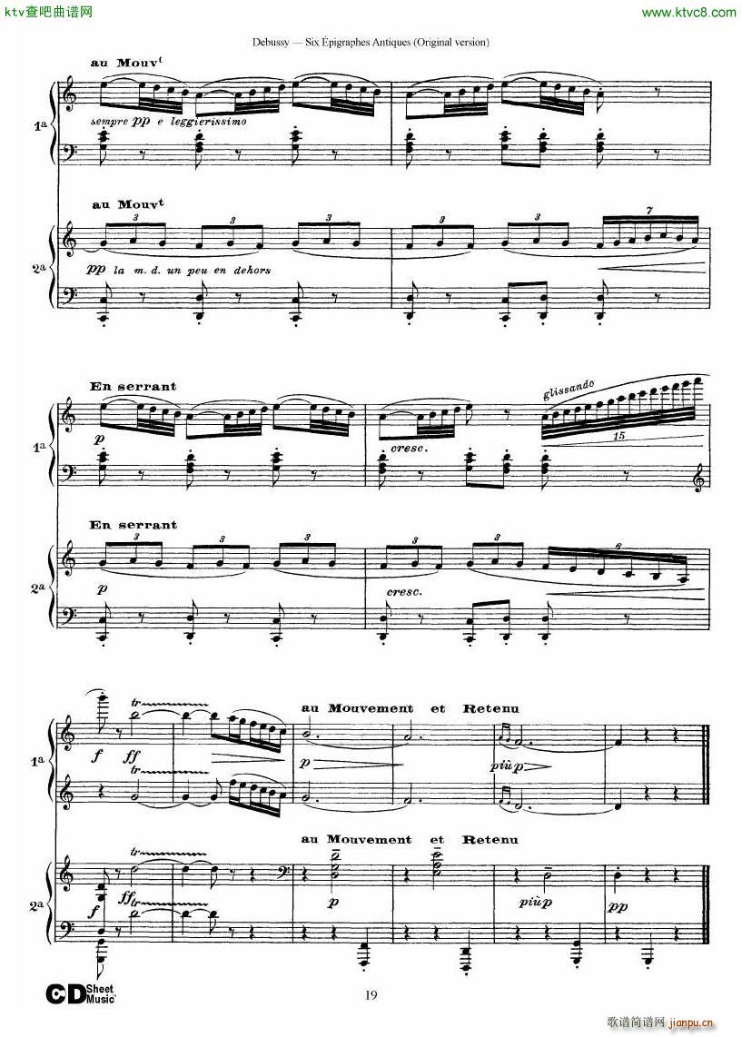 Debussy Six ��pigraphes Antiques 2 Piano s(����V)19