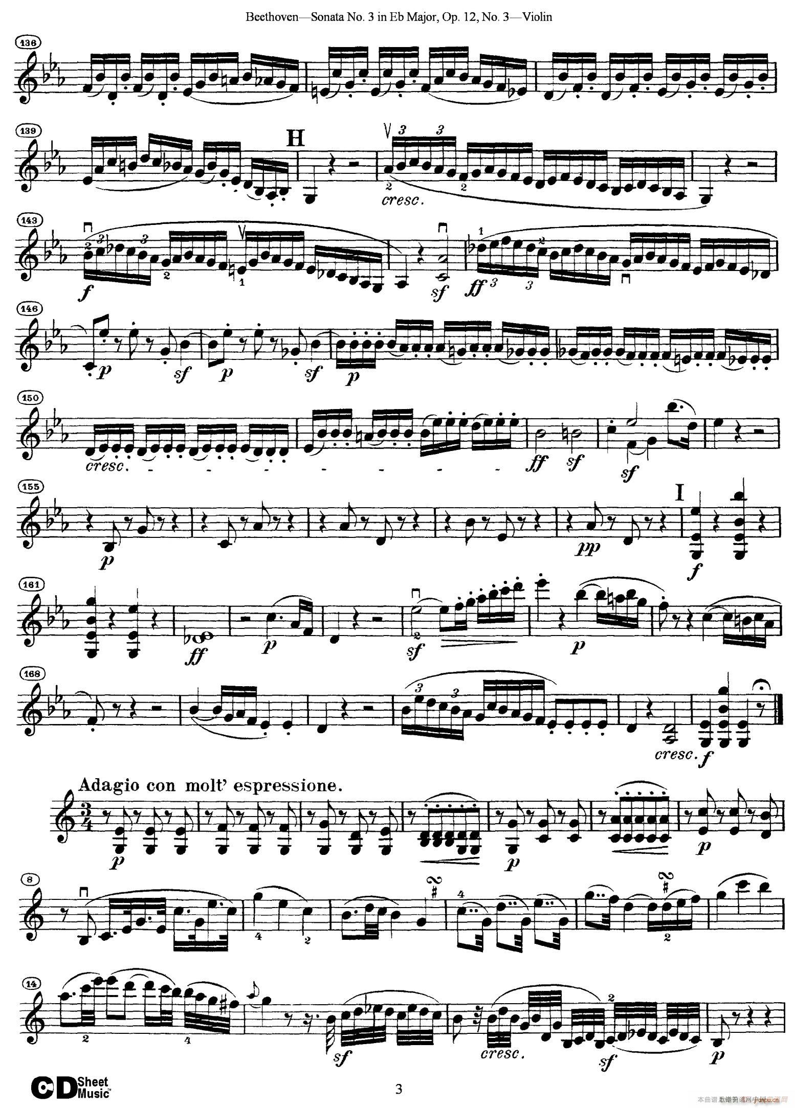 A���{�ڶ�С�������Q�� Sonata No 2 in A Major Op 12 No 2(С�����V)3