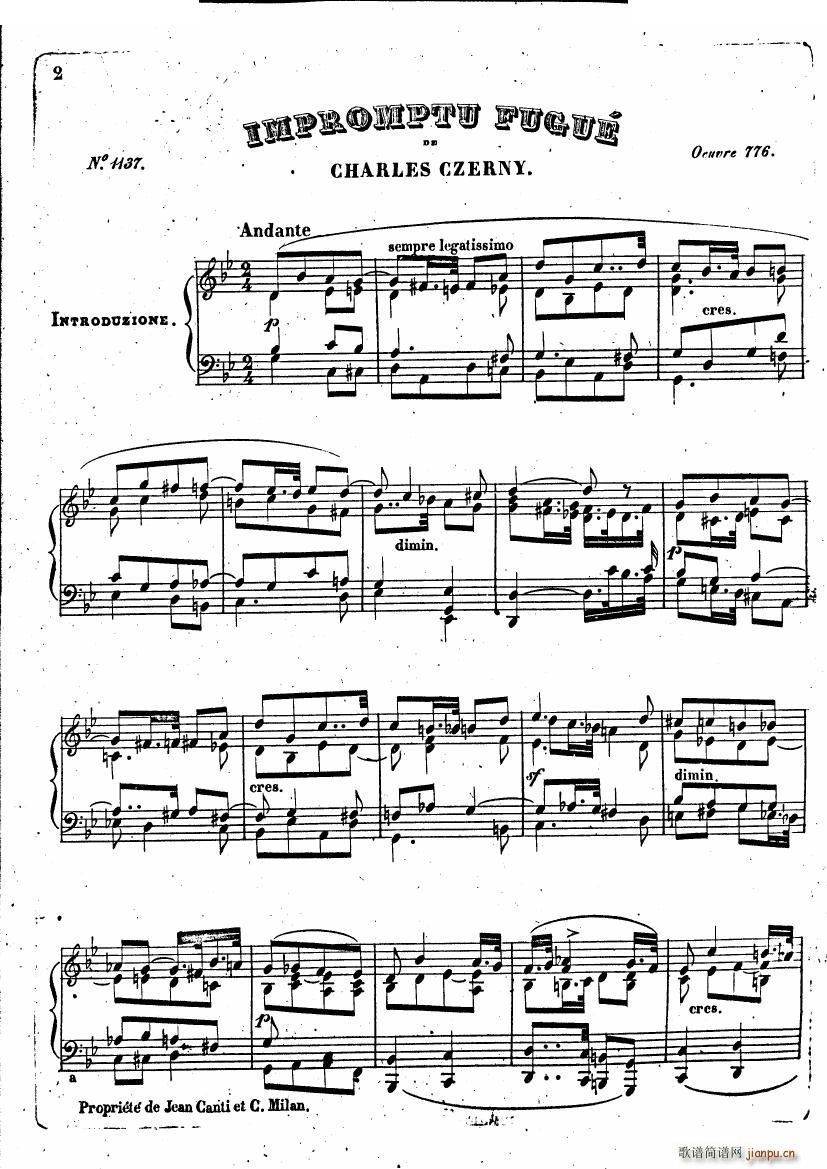 Czerny Impromptu Fugue 2 Impromptu Fugue 2(ʮ�ּ�����)1