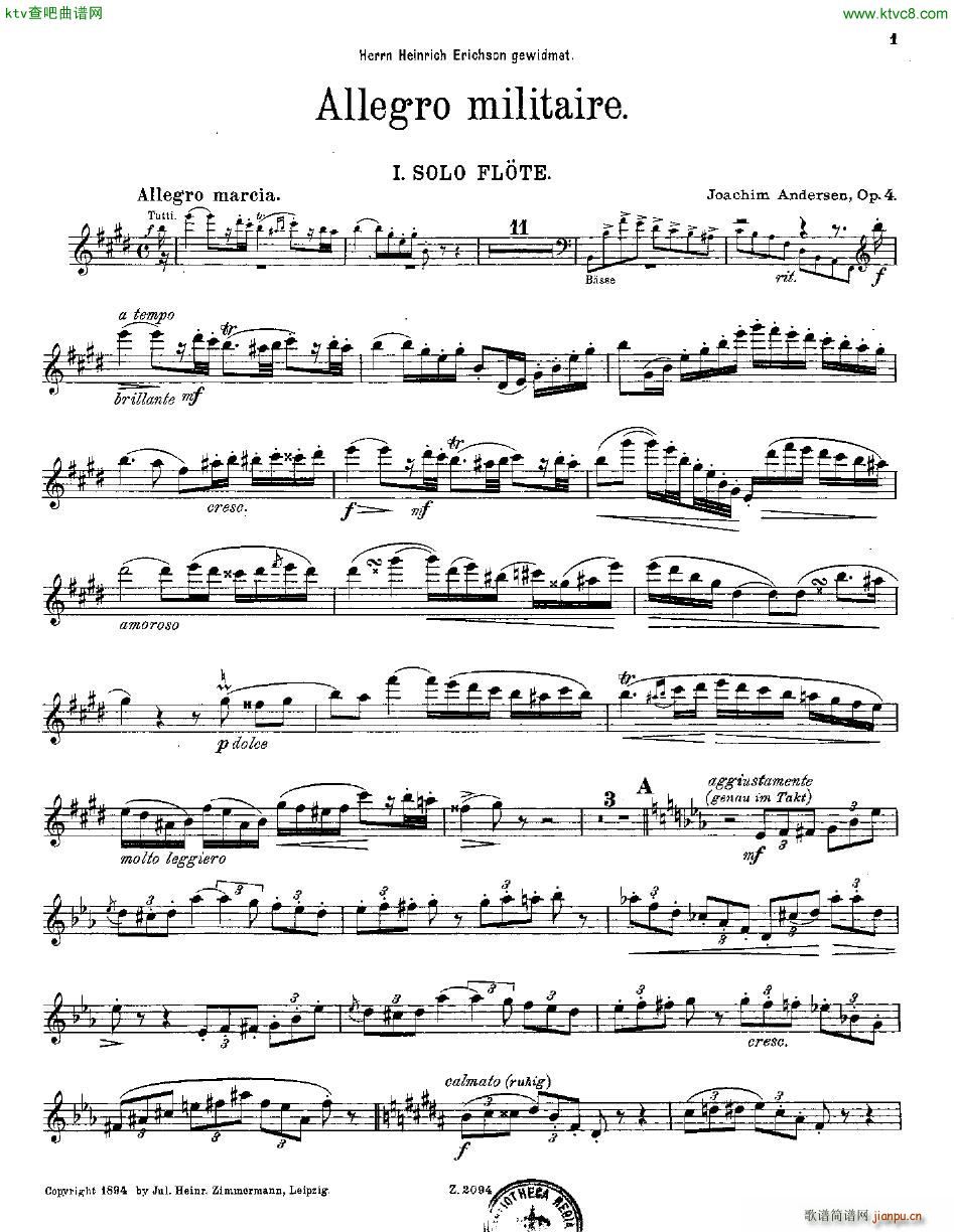 Andersen op 48 Allegro militaire 2 fl pno(����V)19