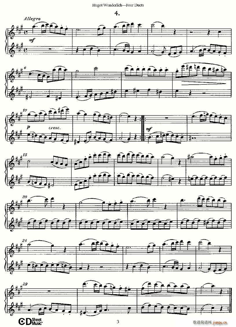 HugotWunderlich Four Duets(���V)3