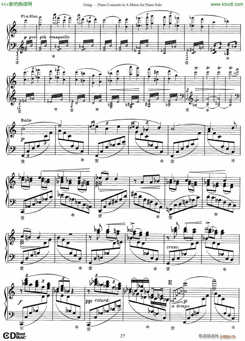 Grieg Piano Concerto solo arr 2 byGrieg(����V)27