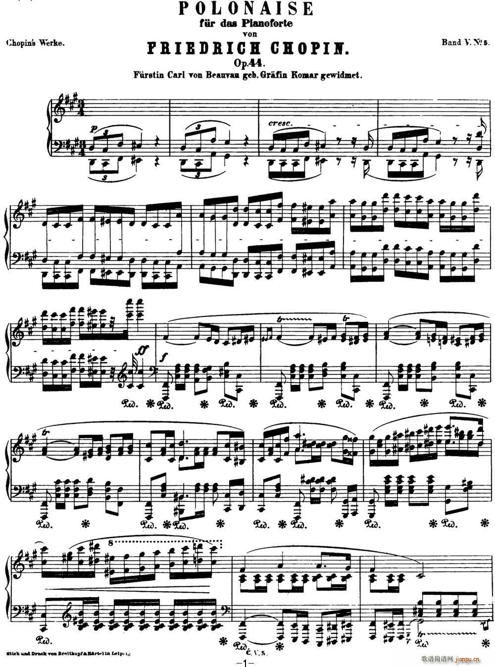 Ф�� ���m���� Op 44 ��fС�{ Polonaise(����V)1