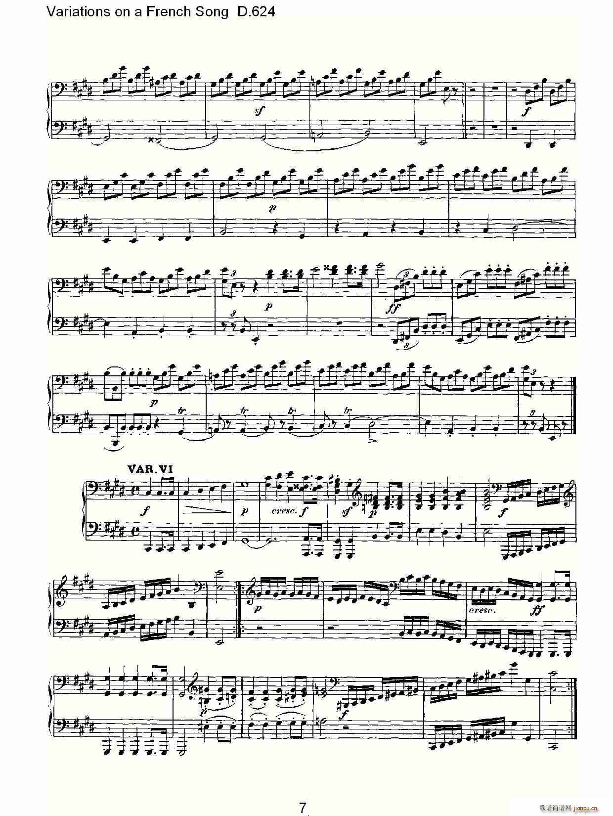 Variations on a French Song D.624(ʮ�ּ�����)7