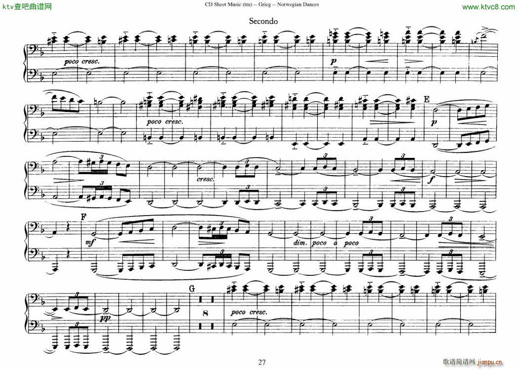 Grieg Norwegian Dance Op 35 1 4 Duet(����V)27