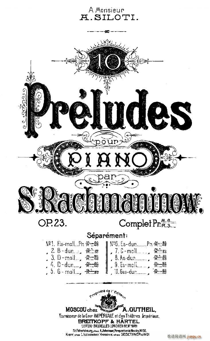 Rachmaninoff 10 Preludes Op 23 ���լ����Z�� ǰ���� ֮һ(����V)1