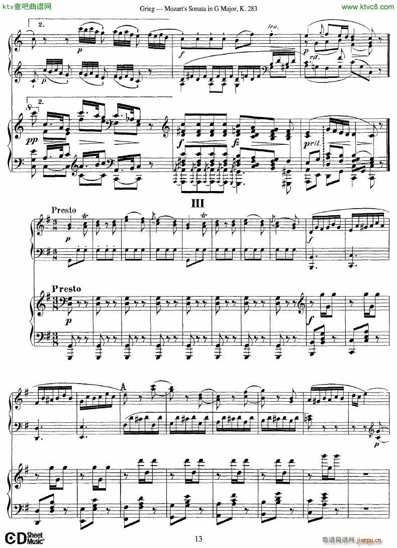 Grieg Sonata K 582 Mozart 2nd Piano Grieg(����V)13