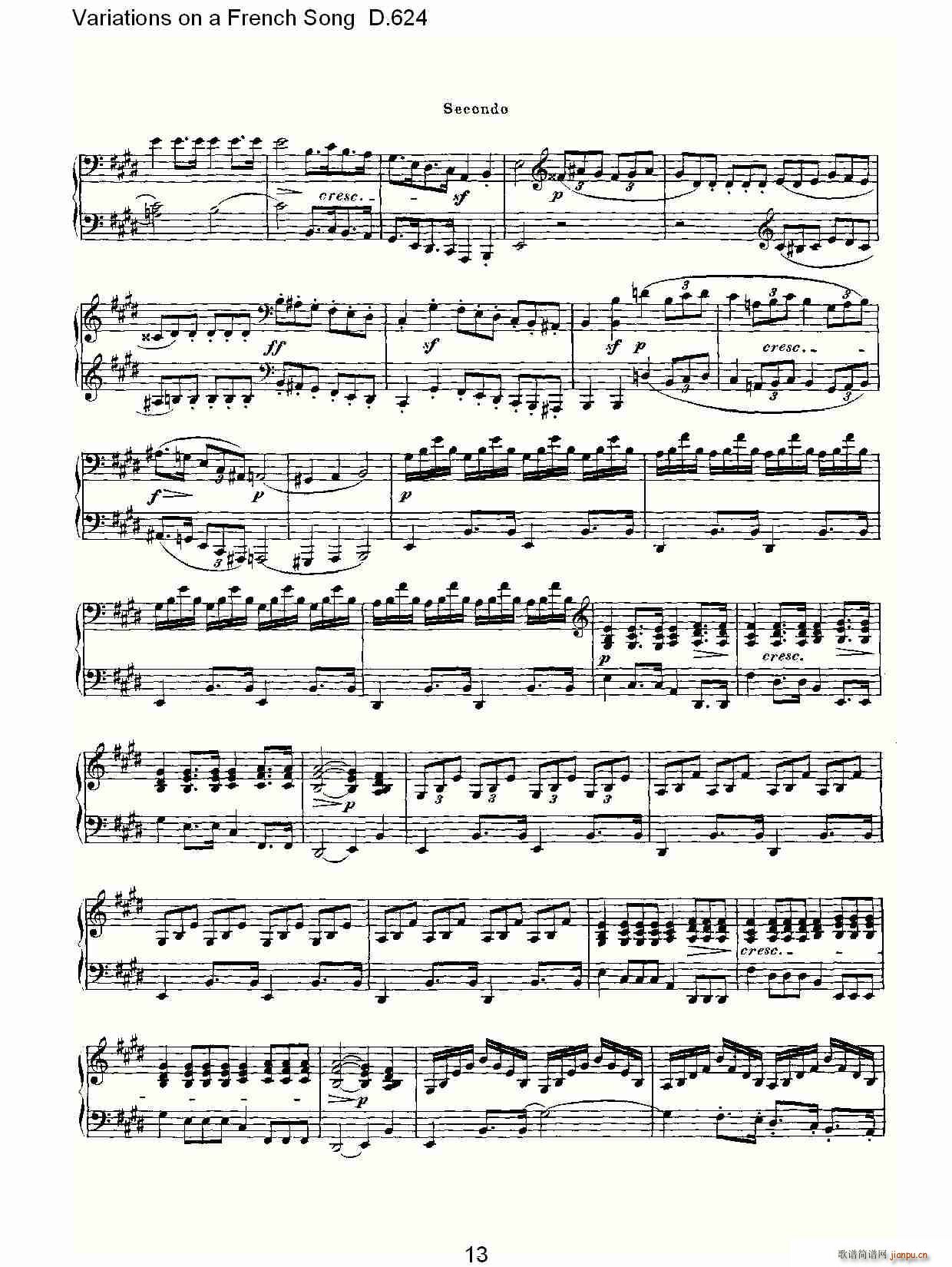 Variations on a French Song D.624(ʮ�ּ�����)5