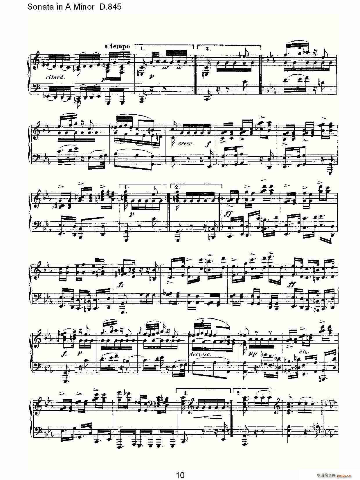 Sonata in A Minor D.845(ʮ�ּ�����)10