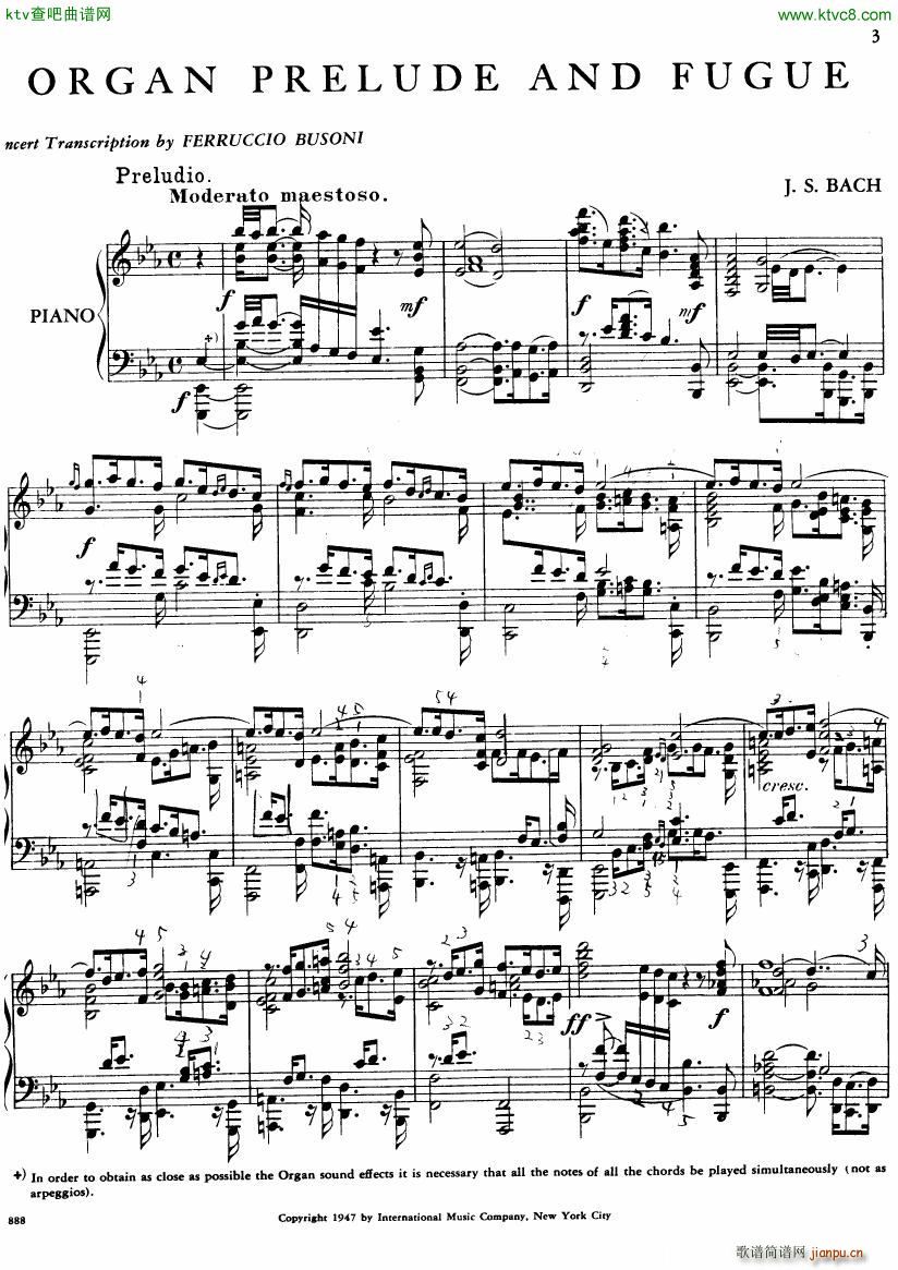 Bach JS BWV 552 Prelude and Fugue in Eb arr Busoni(����V)3