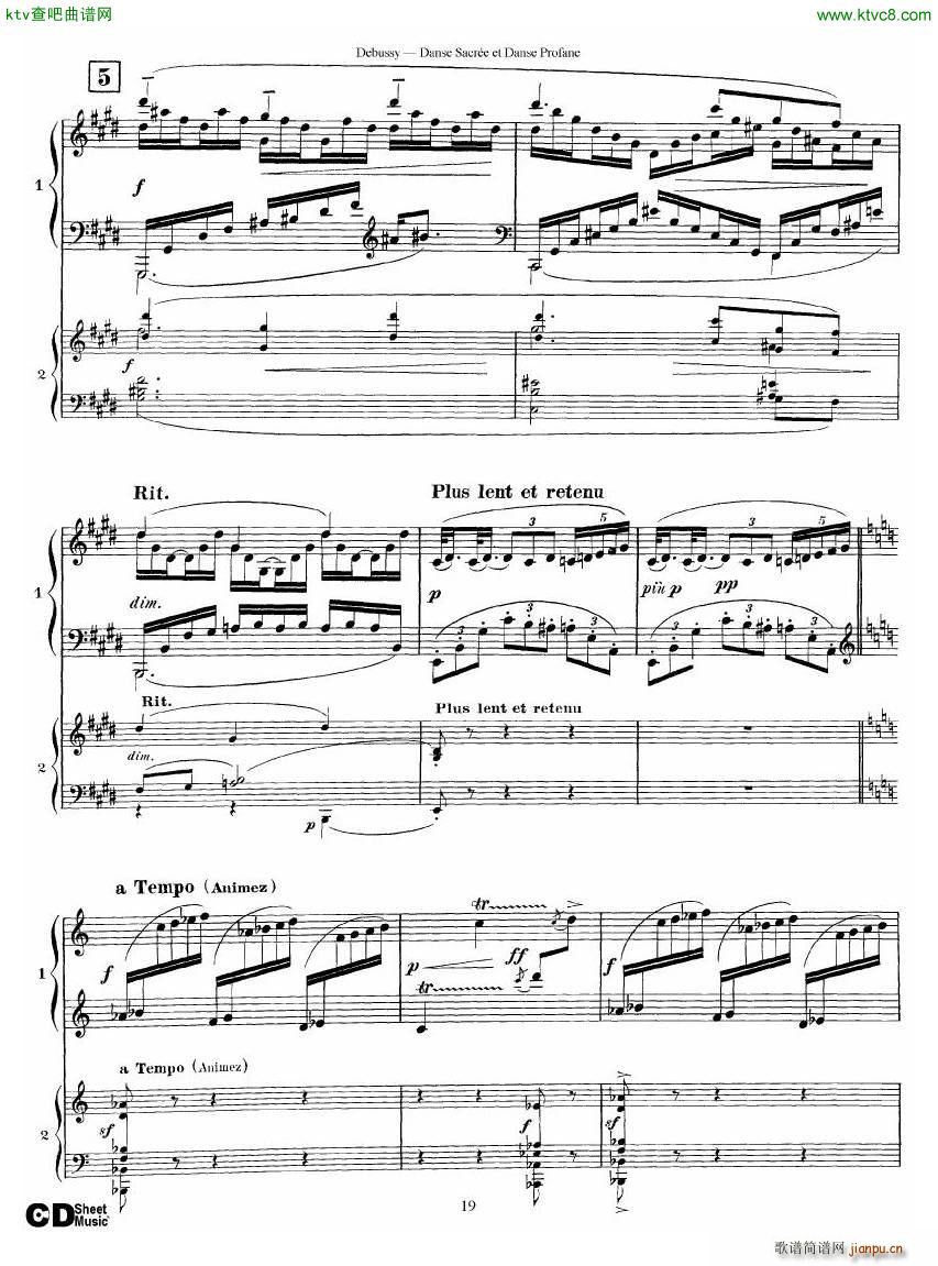 Debussy Danse Sacr��e et Danse Profane 2 Piano s(����V)19