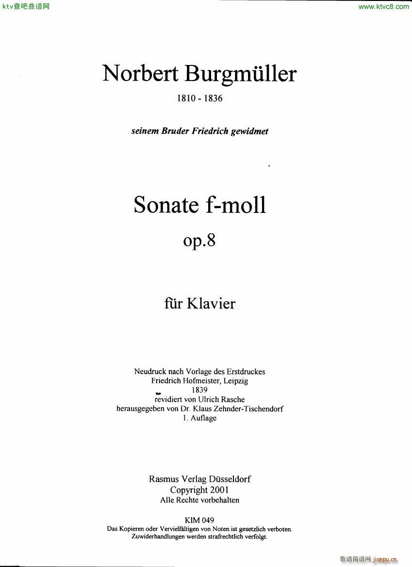 Burgm��ller Norbert Sonata op8(����V)1