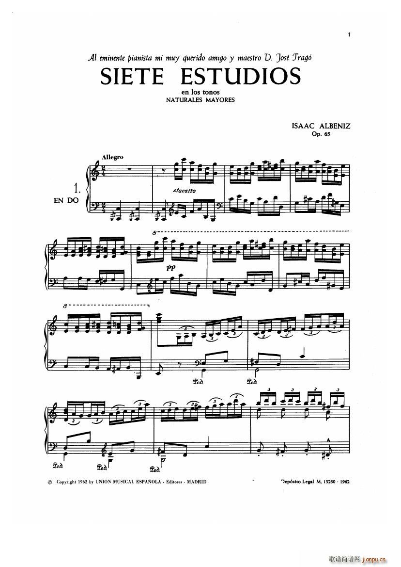 Albeniz op 65 Etudes no 1 7(����V)1
