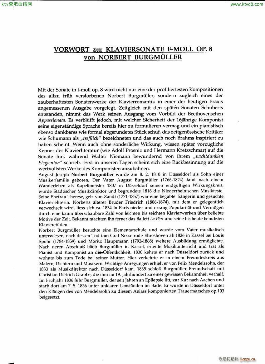 Burgm��ller Norbert Sonata op8(����V)3