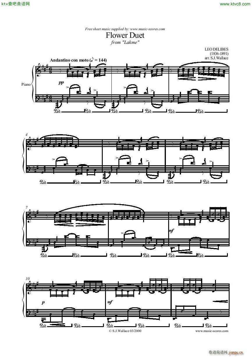 L Delibes Flower Duet from Lakme for piano(����V)1