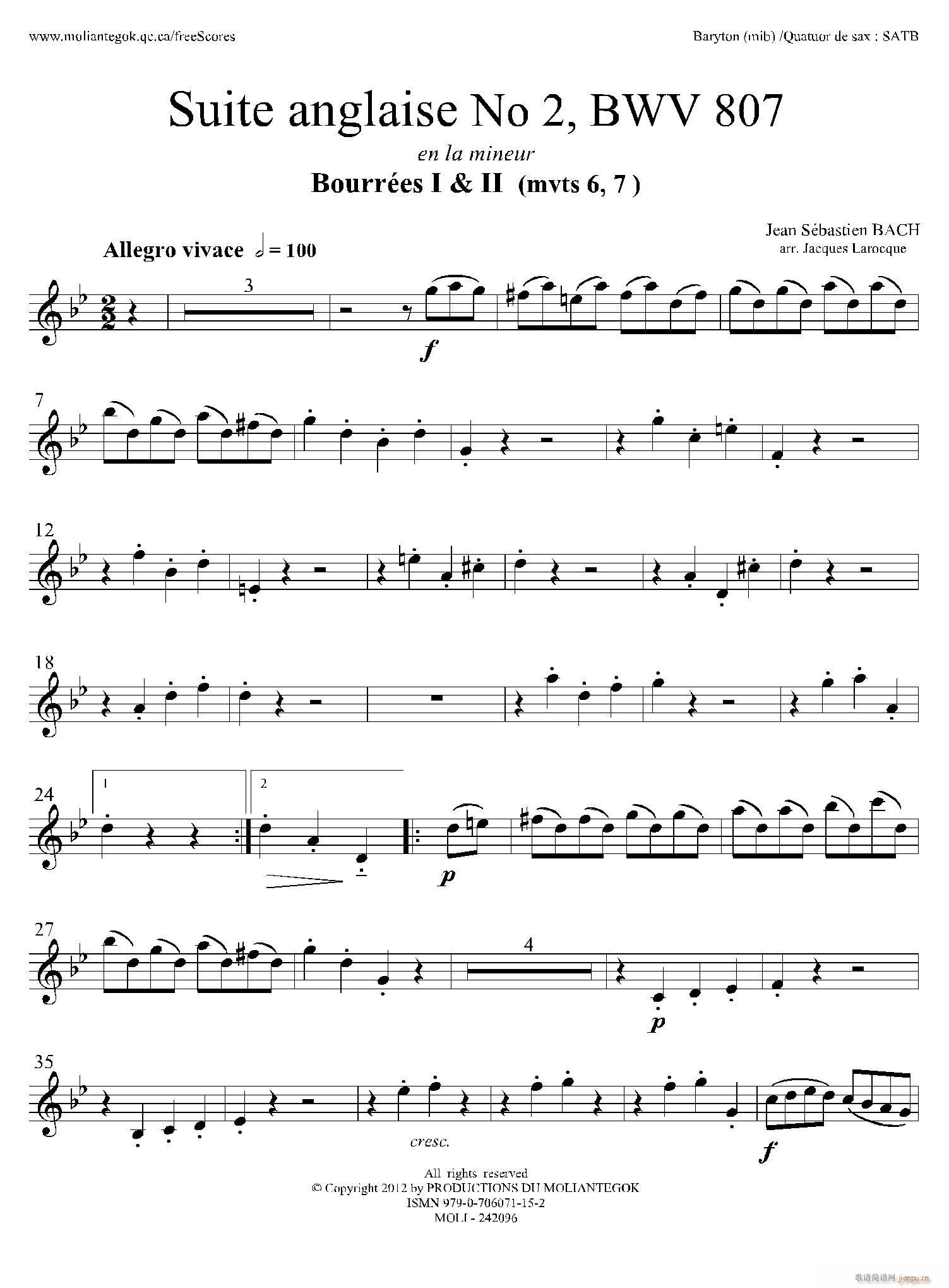 Suite anglaise No 2 BWV 807 �����M��֮�� �������� �ϵ����_��˹(ʮ�ּ�����)1