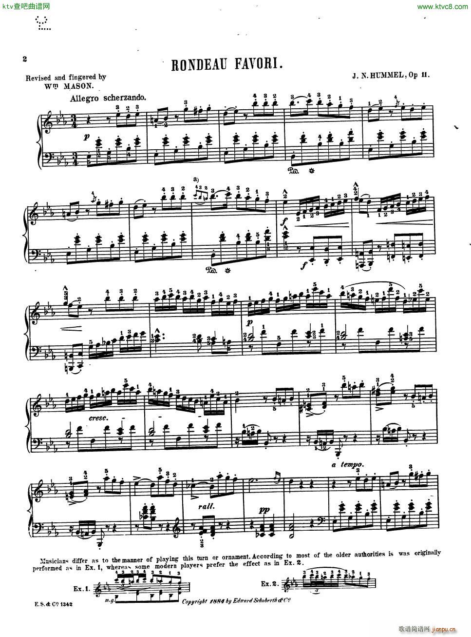 Hummel Johann Nepomuk Rondo Favori Op 11 pf(����V)1