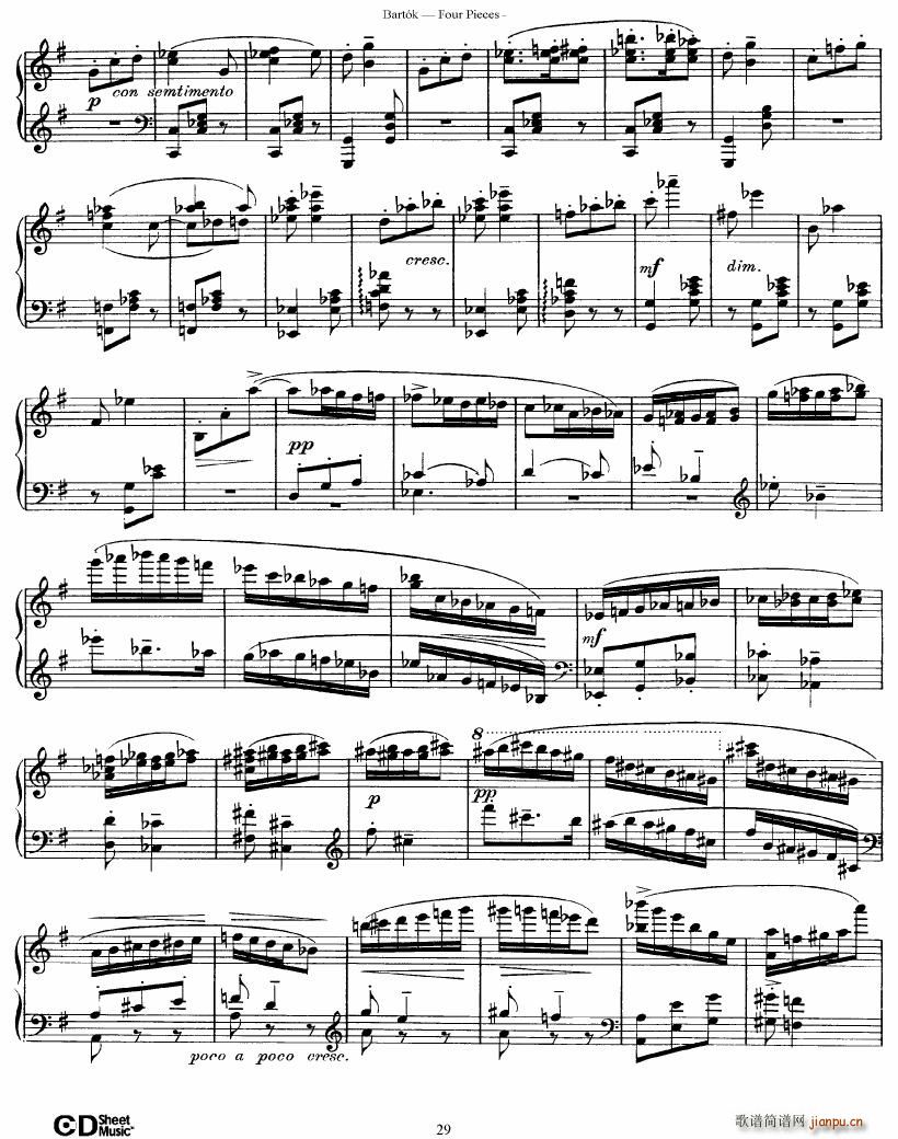 Bartok DD 71 Four Piano Pieces(����V)29