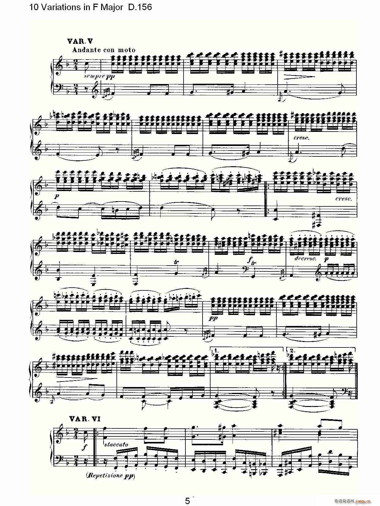 10 Variations in F Major D.156(ʮ�ּ�����)5