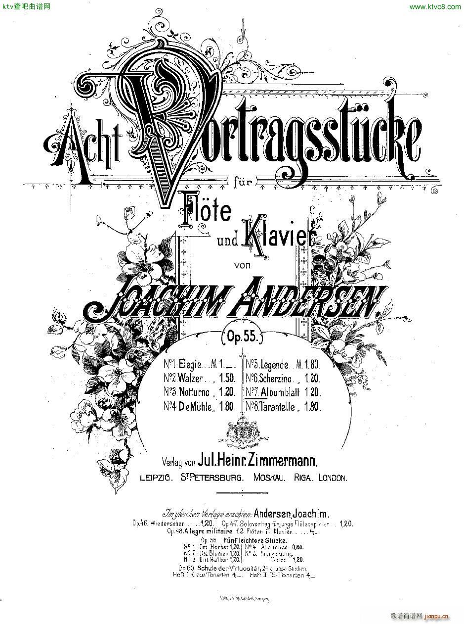 Andersen op 55 Acht Vortragsst��cke fl pno(����V)44