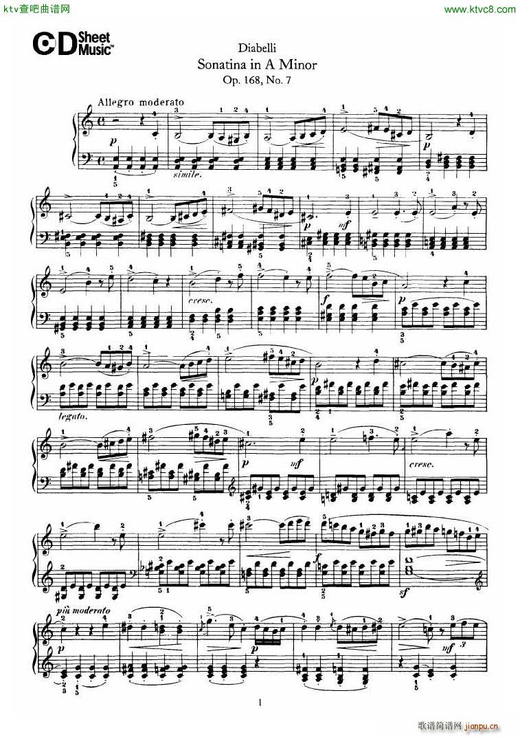 Diabelli Sonatinas Op 168 No 1 7 34P(����V)29