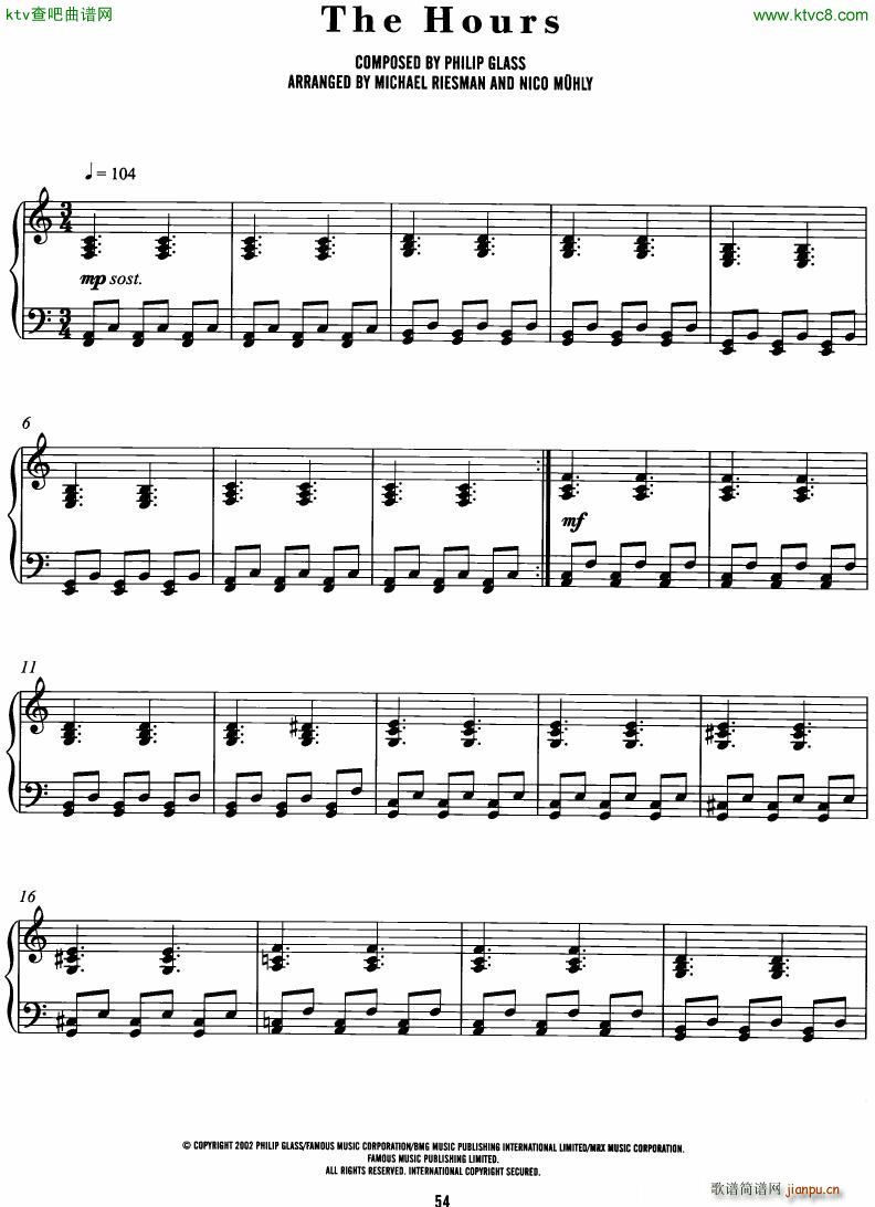 Philip Glass The Hours complete book(����V)50