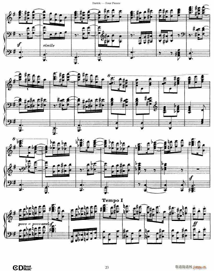 Bartok DD 71 Four Piano Pieces(����V)23