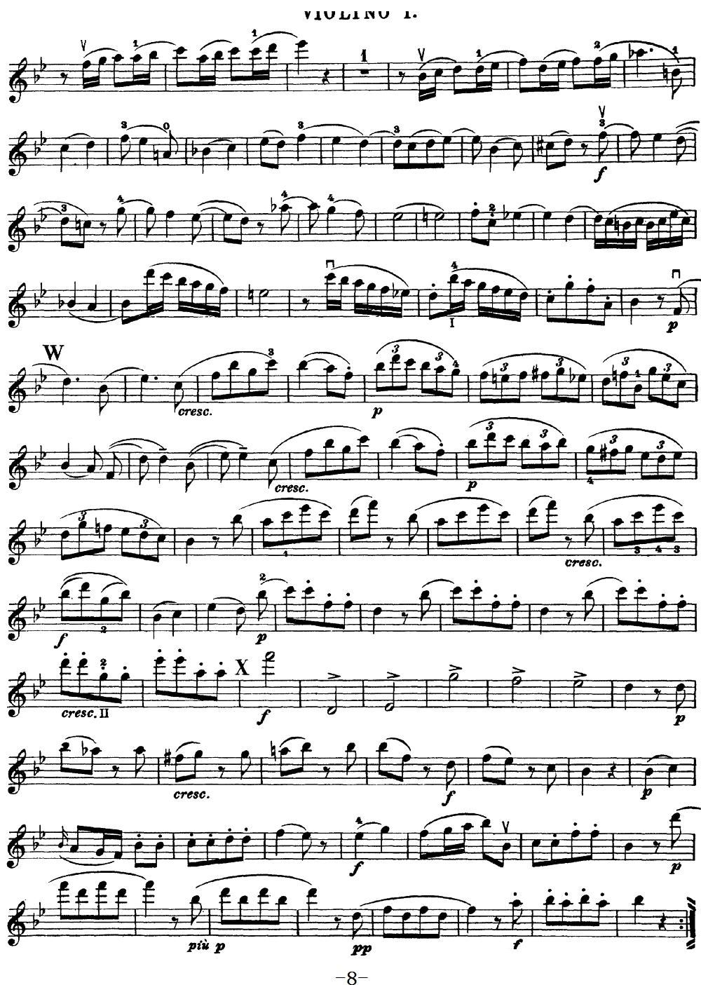 Mozart Quartet No 17 in Bb Major K 458 Violin 1(ʮ�ּ�����)8