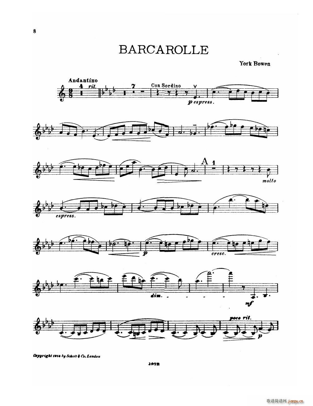Bowen Suite for violin and piano violin part(����V)8