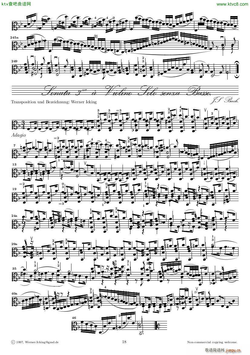 Bach JS BWV 1005 Sonata for Solo Violin in C(����V)18