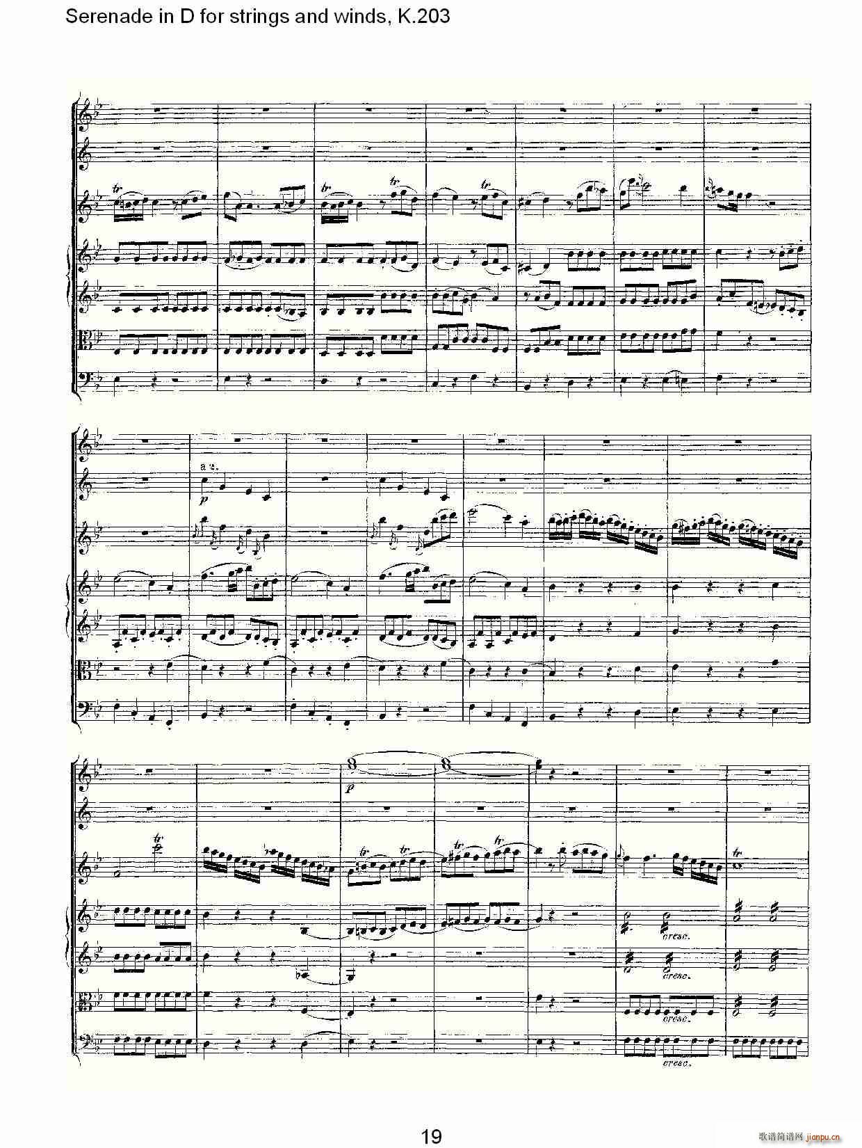 Serenade in D for strings and winds, K.203(ʮ�ּ�����)19
